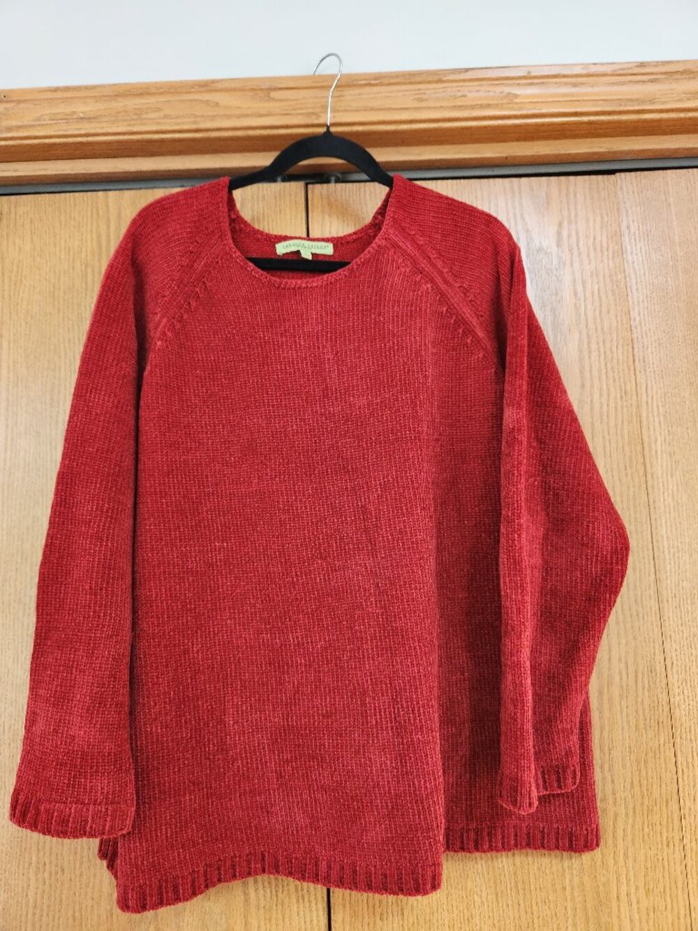 Vintage 90s Carolyn Taylor Rust Red Slouchy Chenille Knit Sweater Plus 1X
